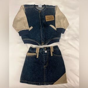 Vintage GUESS Toddler Girls Jean Outfit Skirt/Jacket
